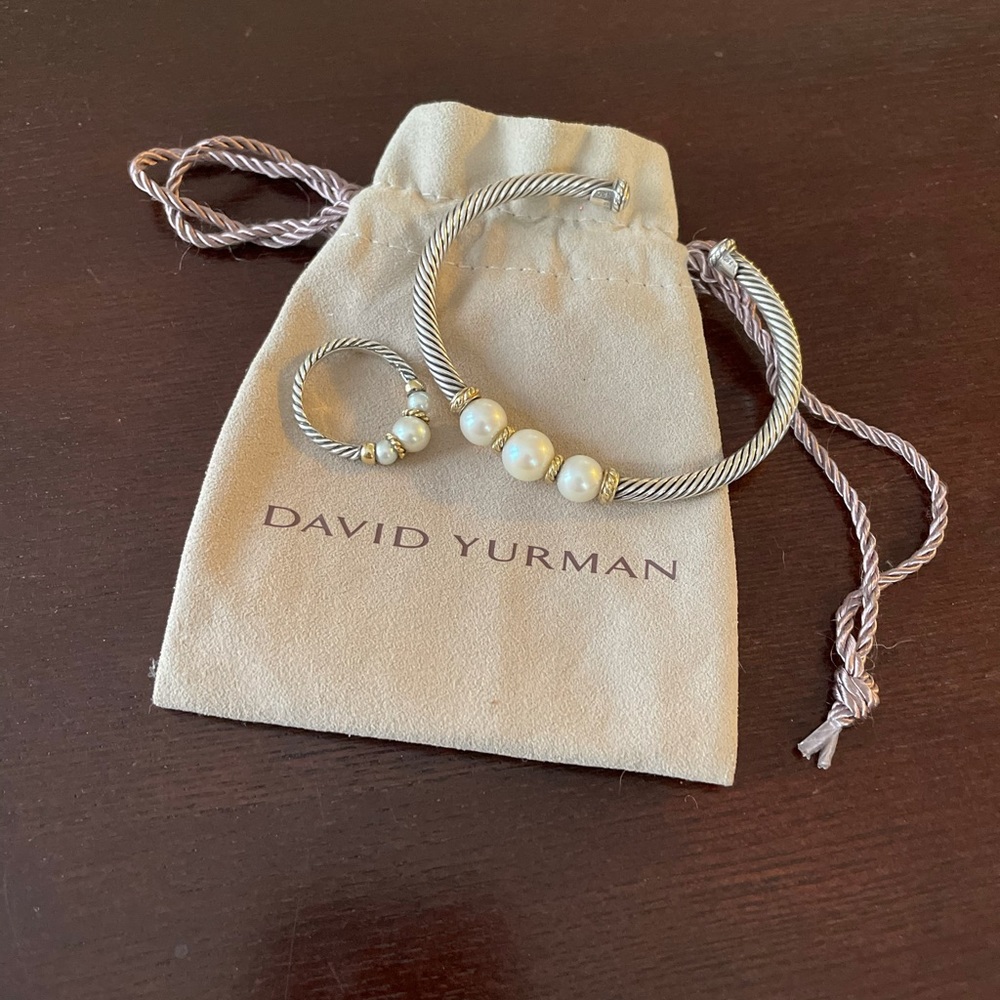 David Yurman Matching Pearl Bracelet & Ring